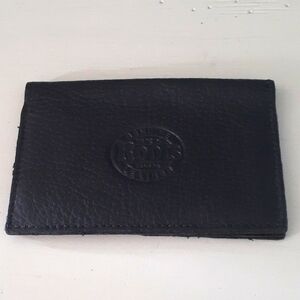 Vintage Roots black textured leather card ID holder 🐸